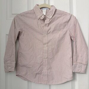 JANIE AND JACK boys red and tan stripe button down